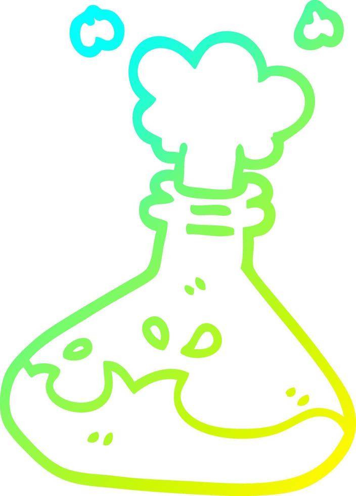 cold gradient line drawing cartoon science experiment vector