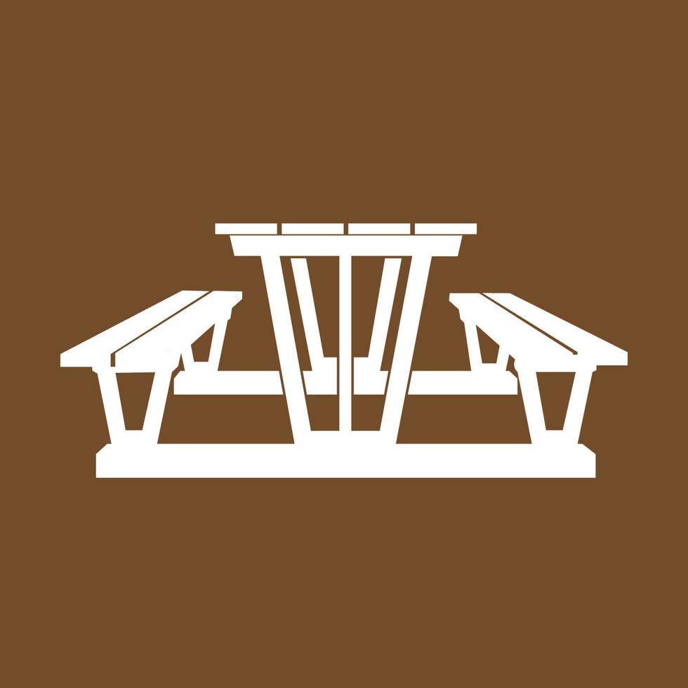 Picnic table icon vector