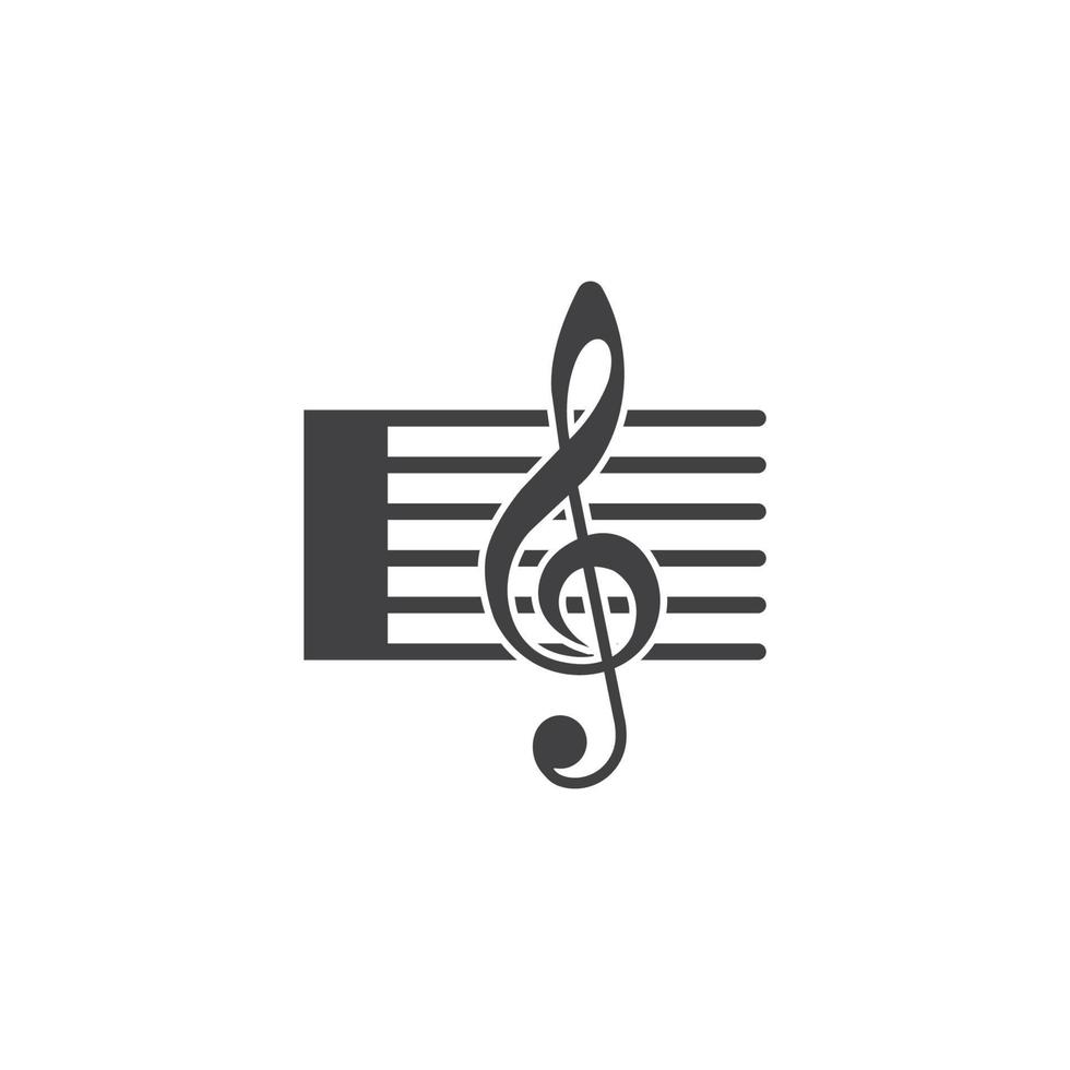 diseño de plantilla de ilustración de vector de logotipo de música