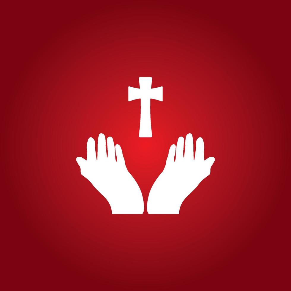 Christian cross icon vector