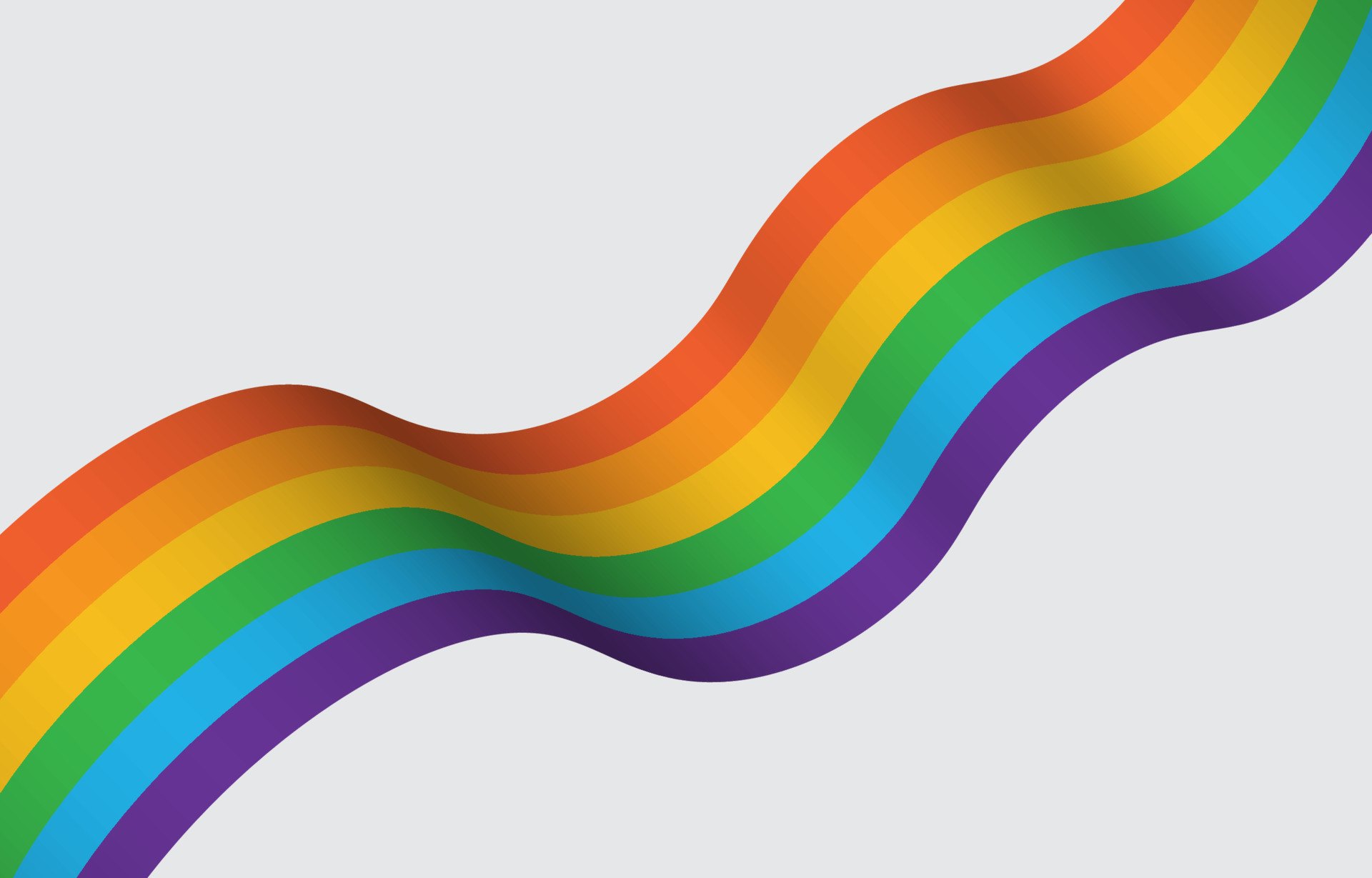 pride month colorful rainbow wave stripe ribbon smooth wallpaper