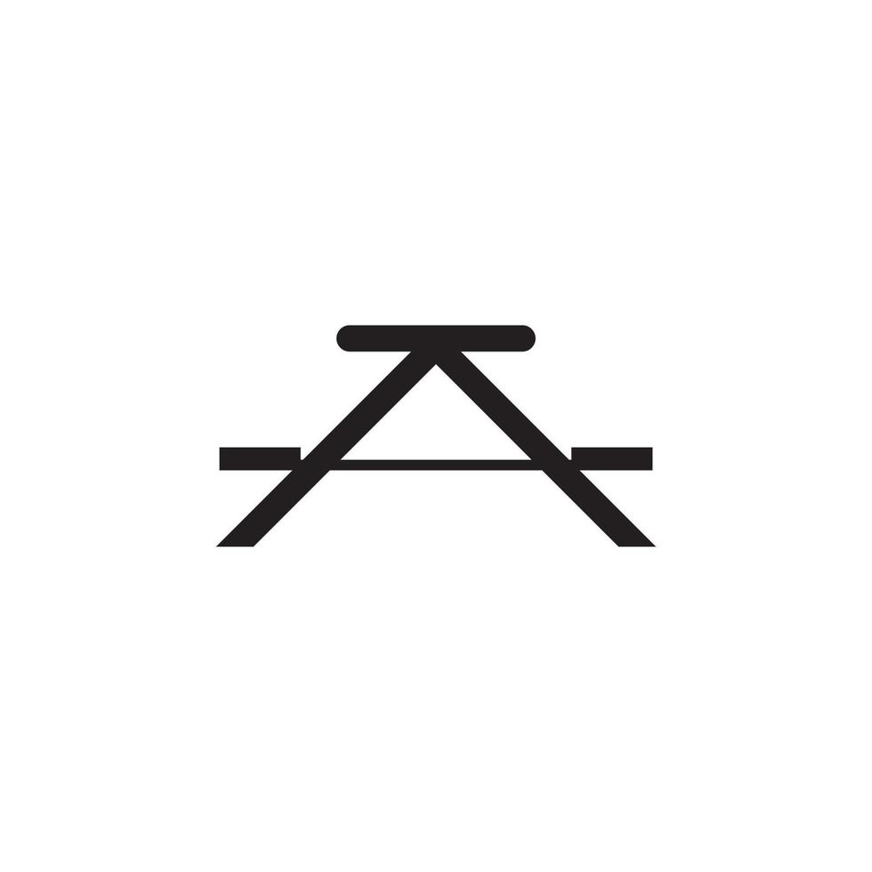 Picnic table icon vector