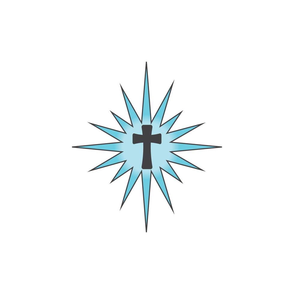 Christian cross icon vector