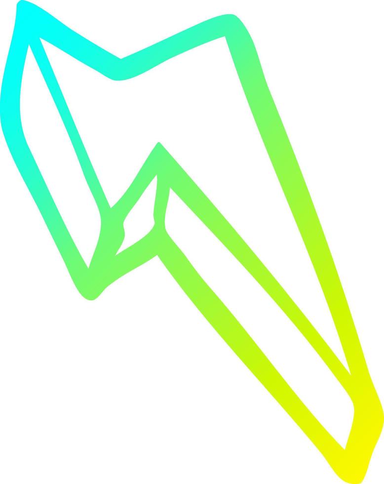 cold gradient line drawing cartoon decorative lightning bolt vector