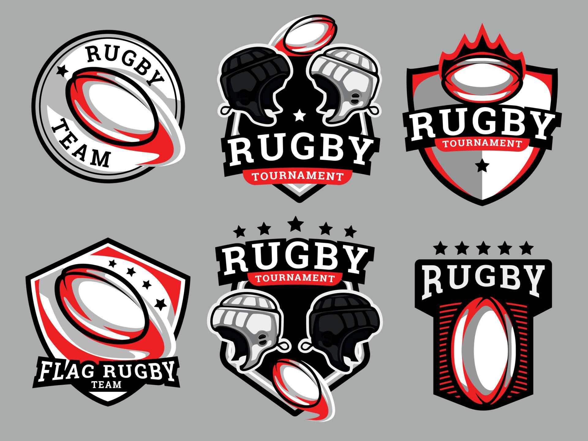 Set of Rugby logos and emblems 10061062 Vector Art at Vecteezy
