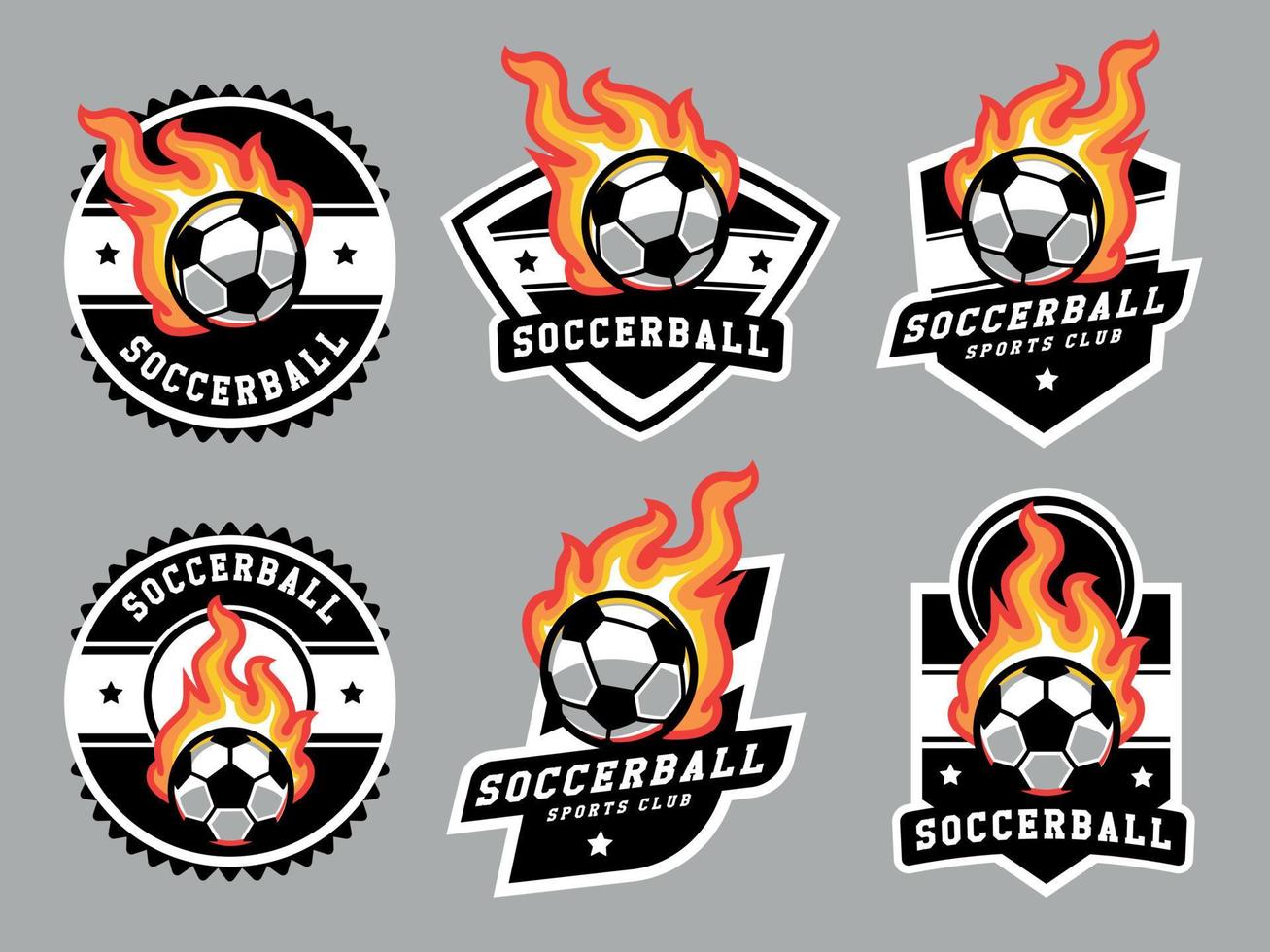 conjunto de logotipos y emblemas de fútbol vector