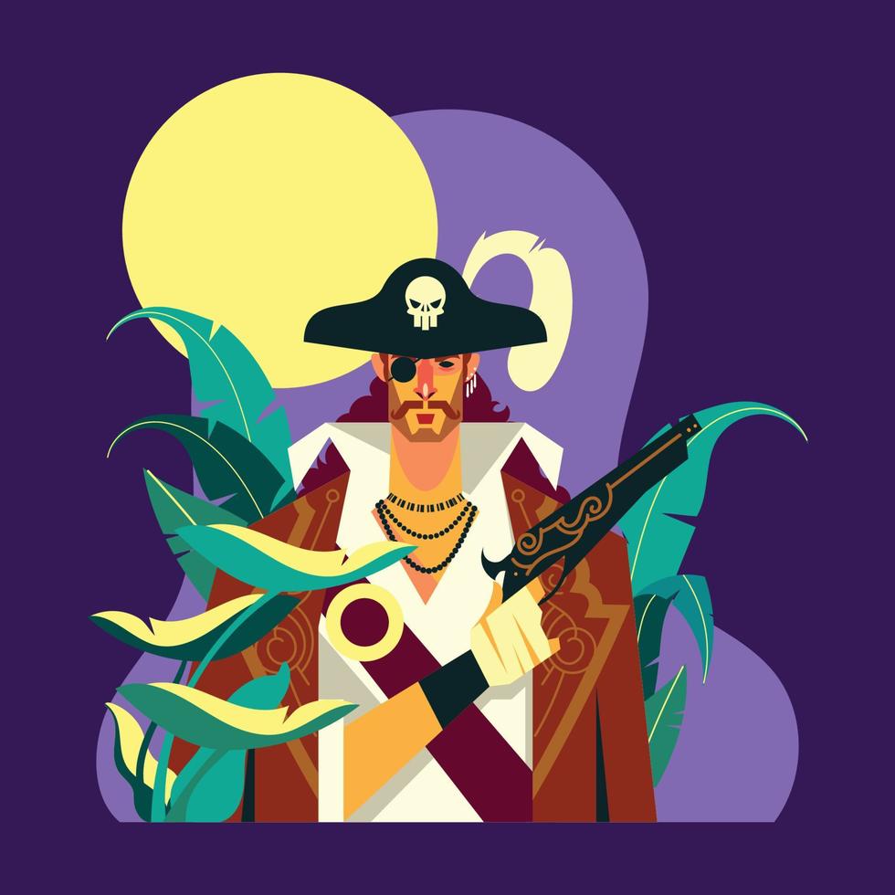 A Pirate with His Gun vector