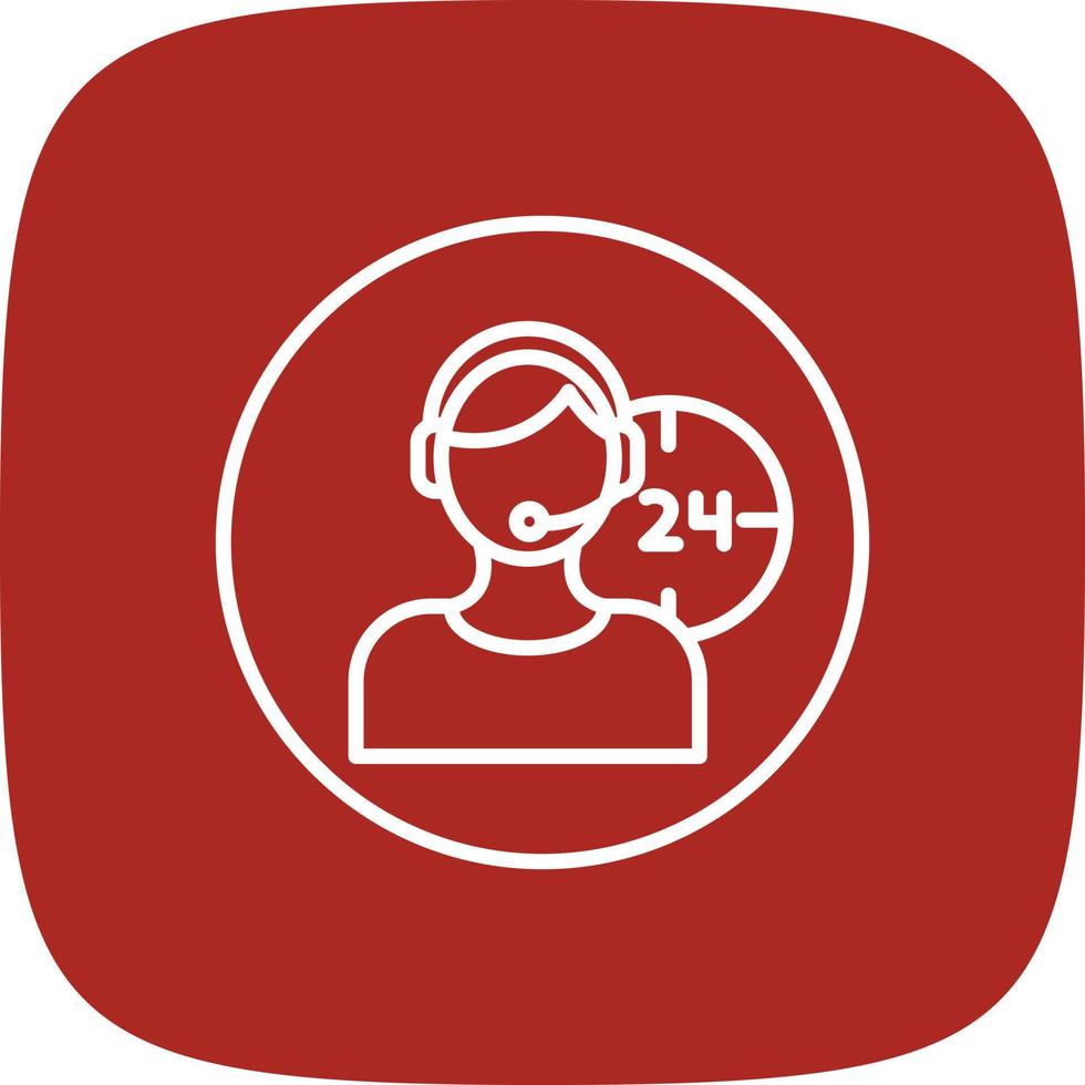 24 Hour Service Line Round Corner vector