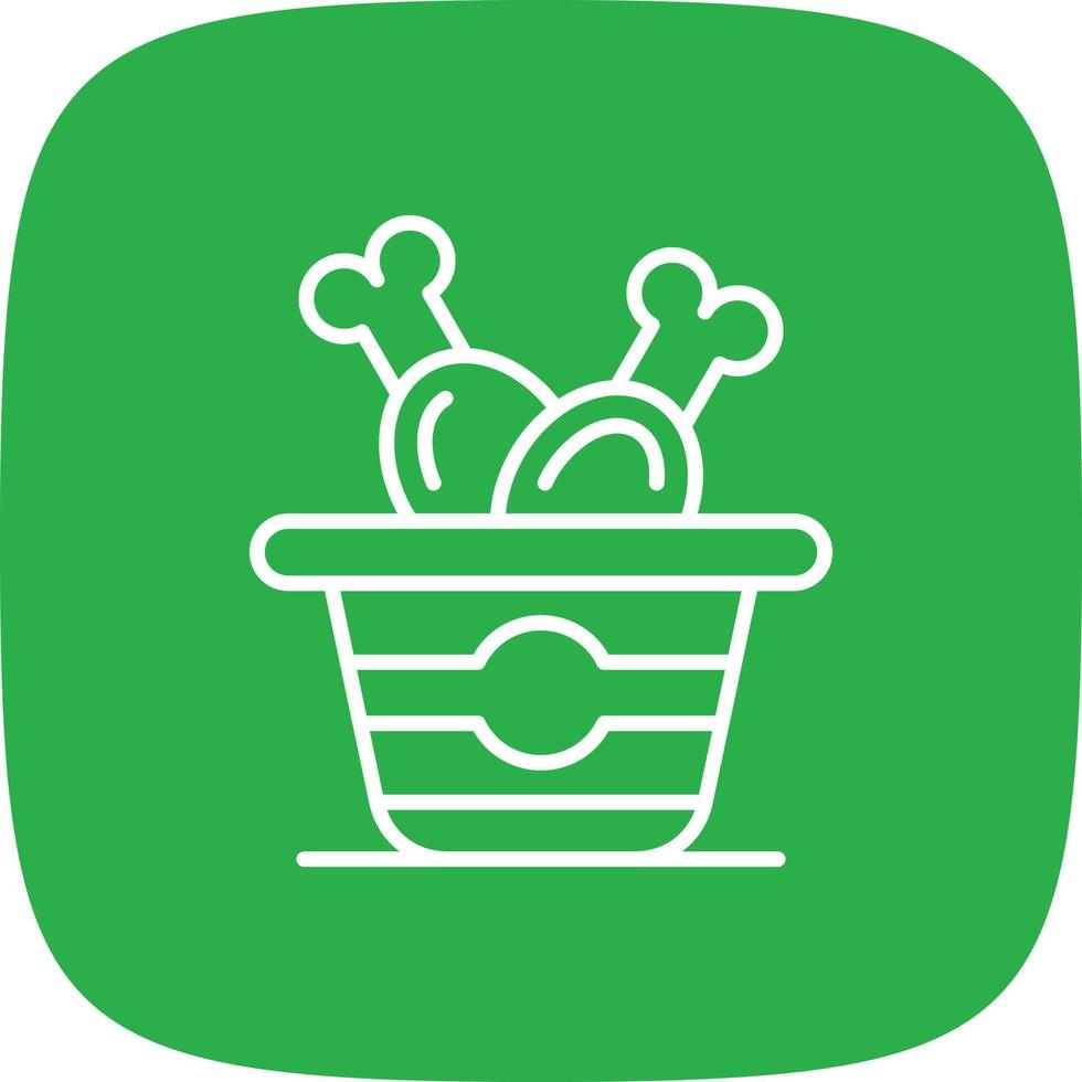 Chicken Bucket Line Round Corner vector