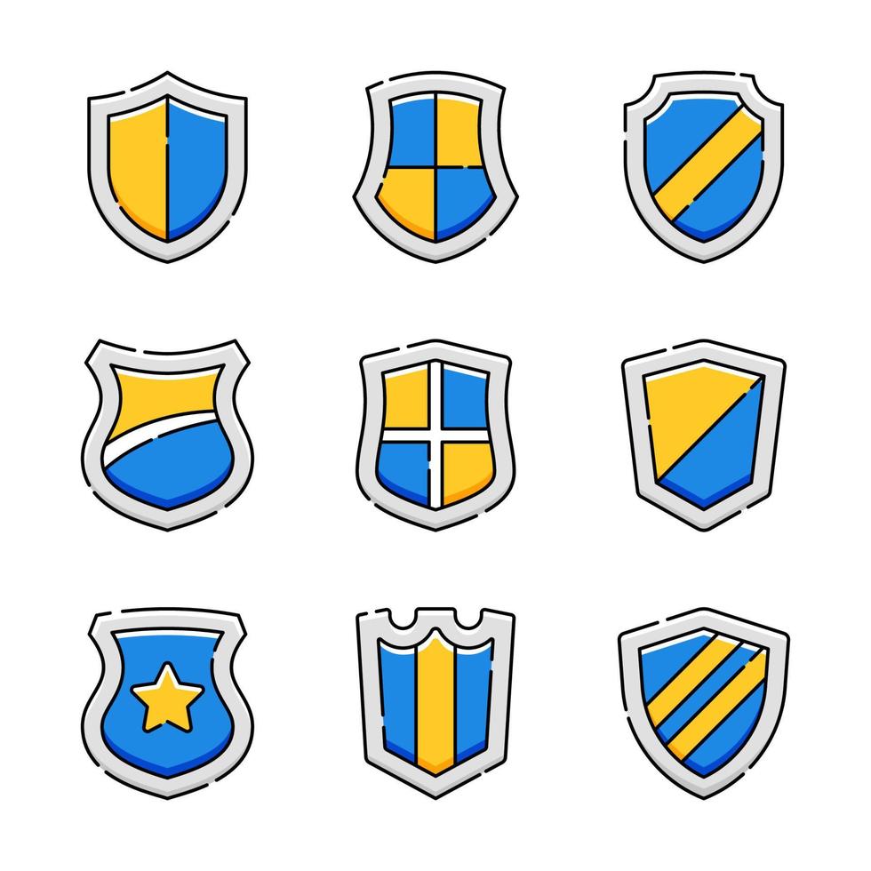 conjunto de iconos de escudo vector