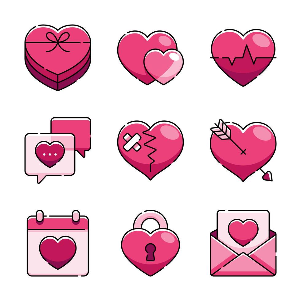 Heart Icons Set vector