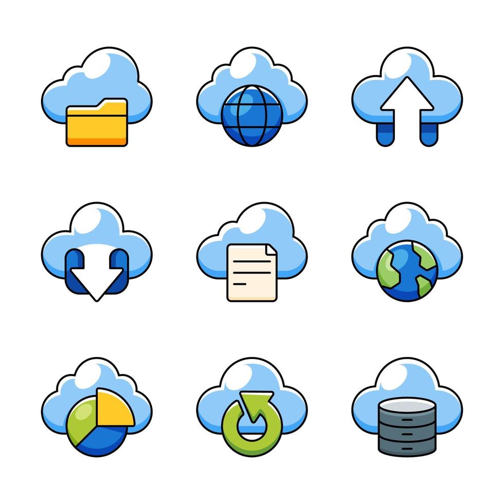 Cloud Icons Set 10061832 Vector Art at Vecteezy