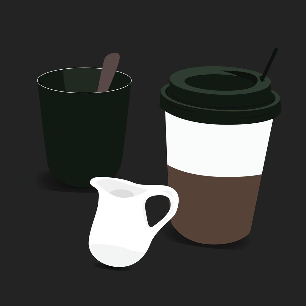 diseño vectorial de taza de café. conjunto de vectores de taza. conjunto de diseño de silueta colorida.