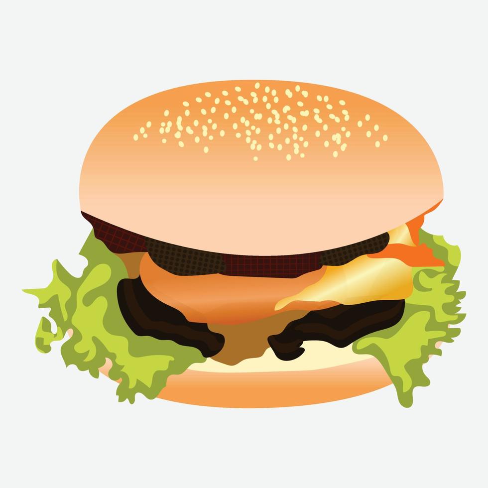Burger Vector Design. Burger vector set.Colorful Silhouette Design.