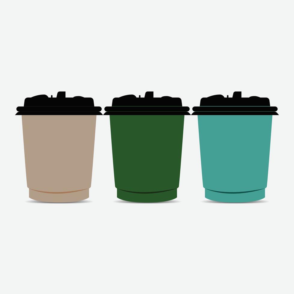 Coffee Cup Vector Design. Cup vector set.Colorful Silhouette Design Set.