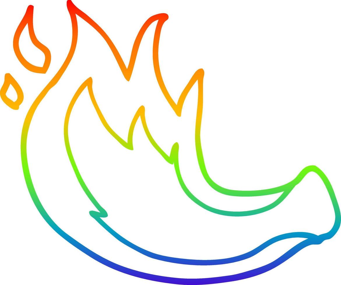 rainbow gradient line drawing cartoon gas flame vector