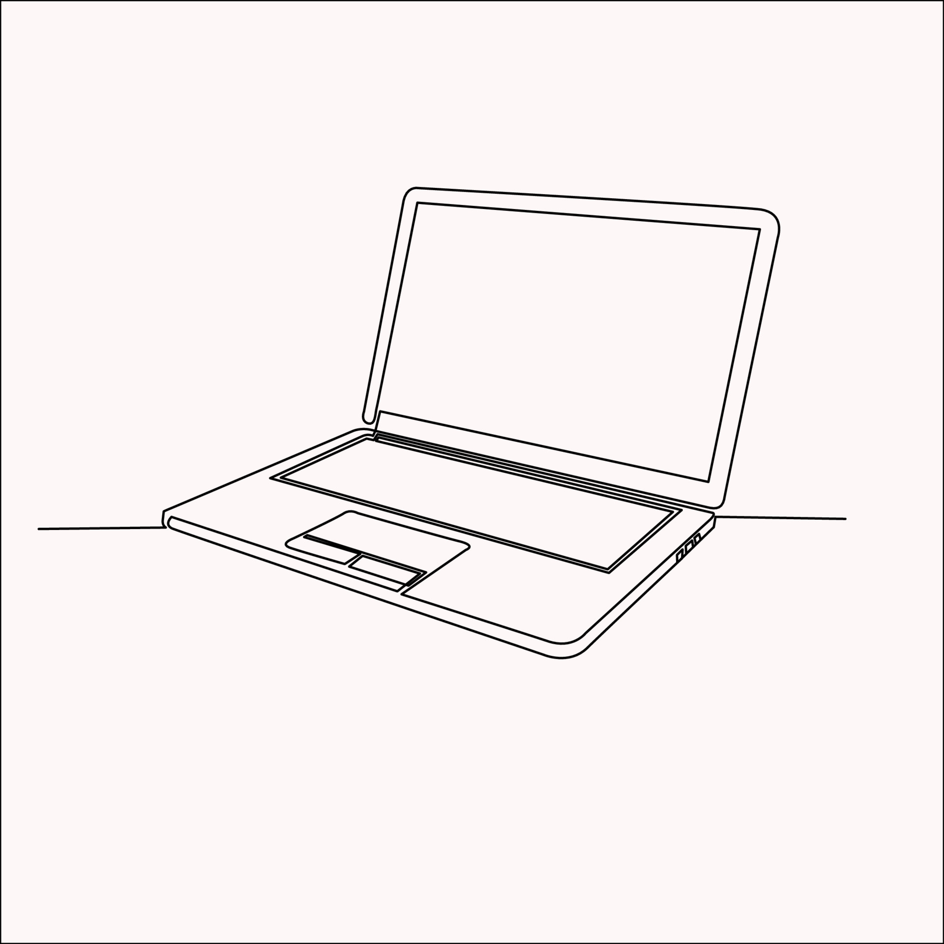 Laptop. Computer. Continuous line drawing laptop vector design