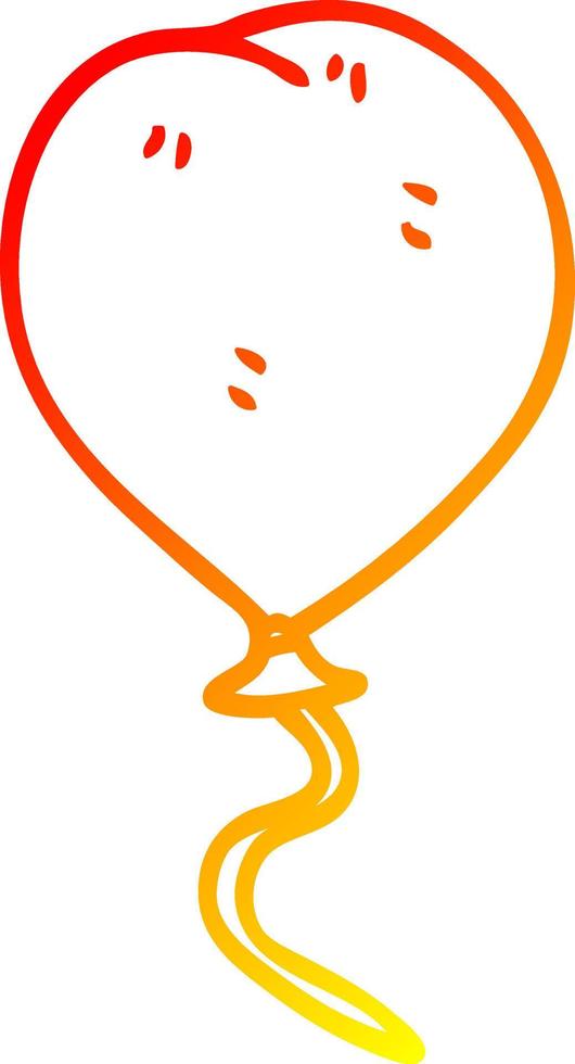 warm gradient line drawing cartoon balloon vector