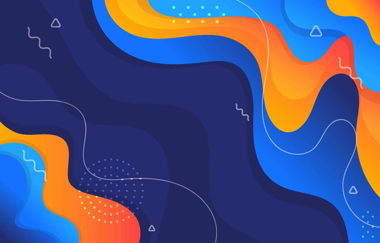 Gradient Wavy Fluid Blue and Orange Concept vector