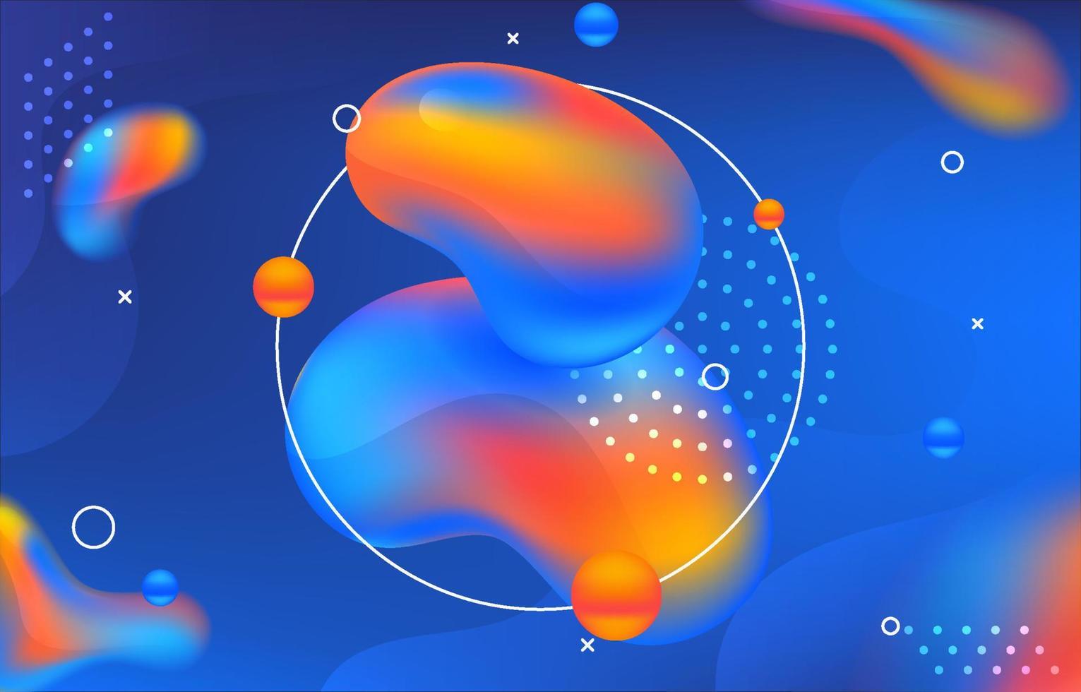 Gradient Liquid Blue and Orange Concept vector