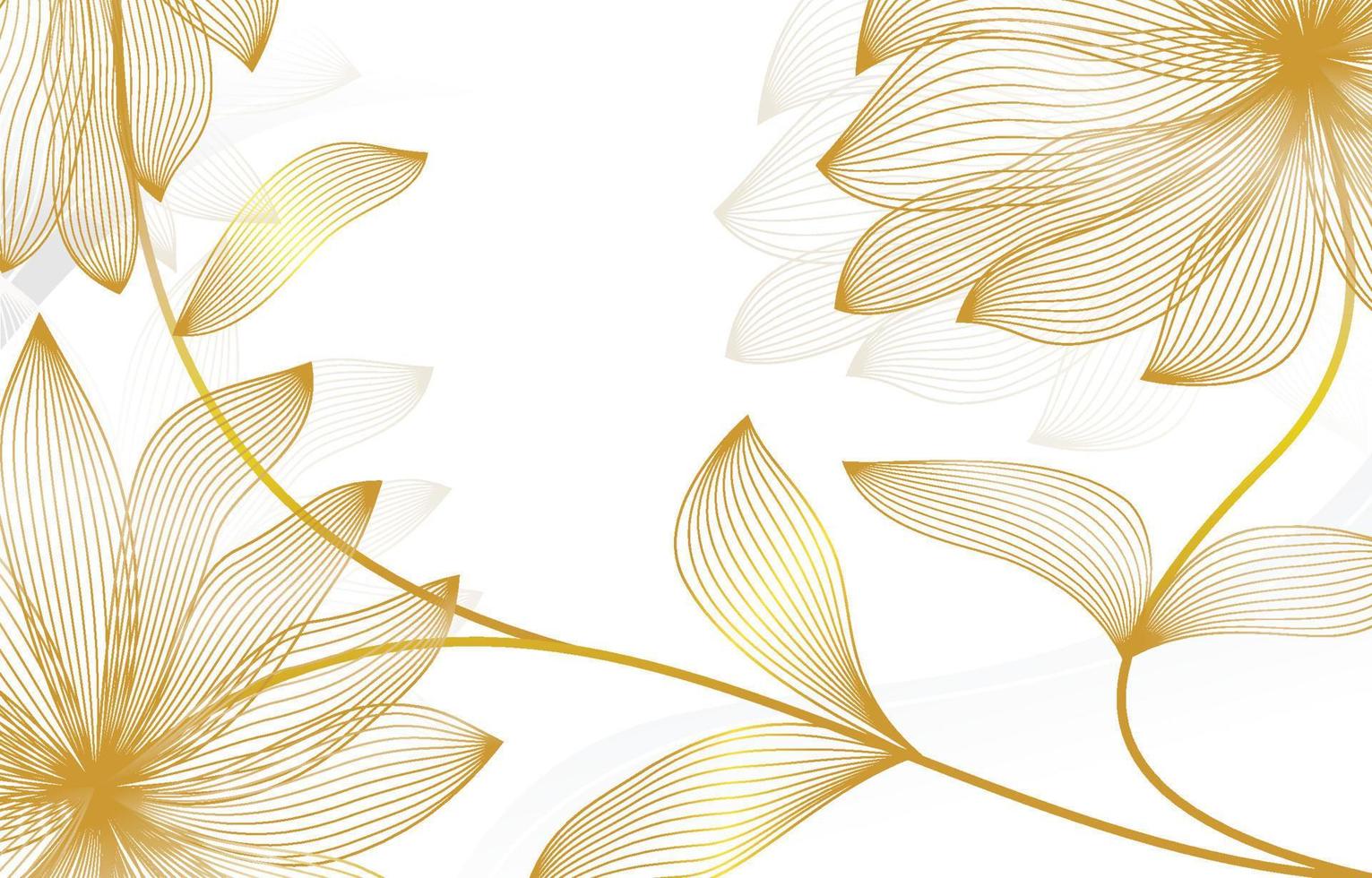 White And Gold Luxury Line Flower vector