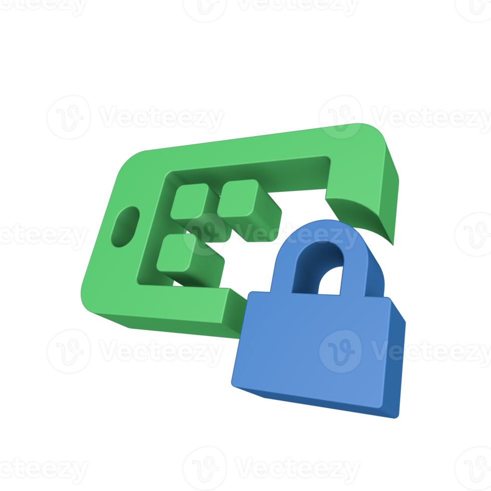 3D Cyber Security Icon png