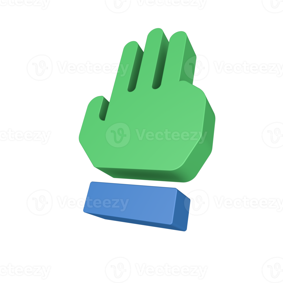ícone de gesto de mão 3D png