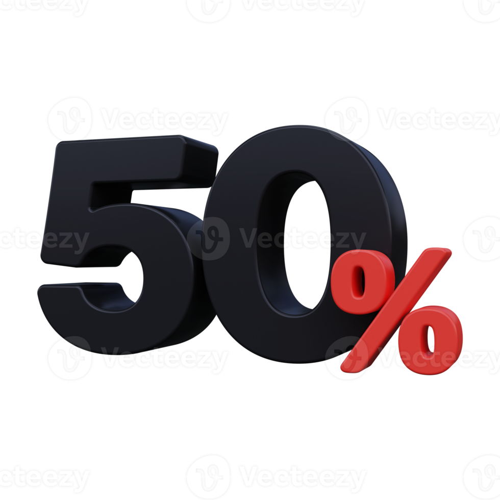 50 OFF Sale Discount offer price tag Special offer sale 3D render png