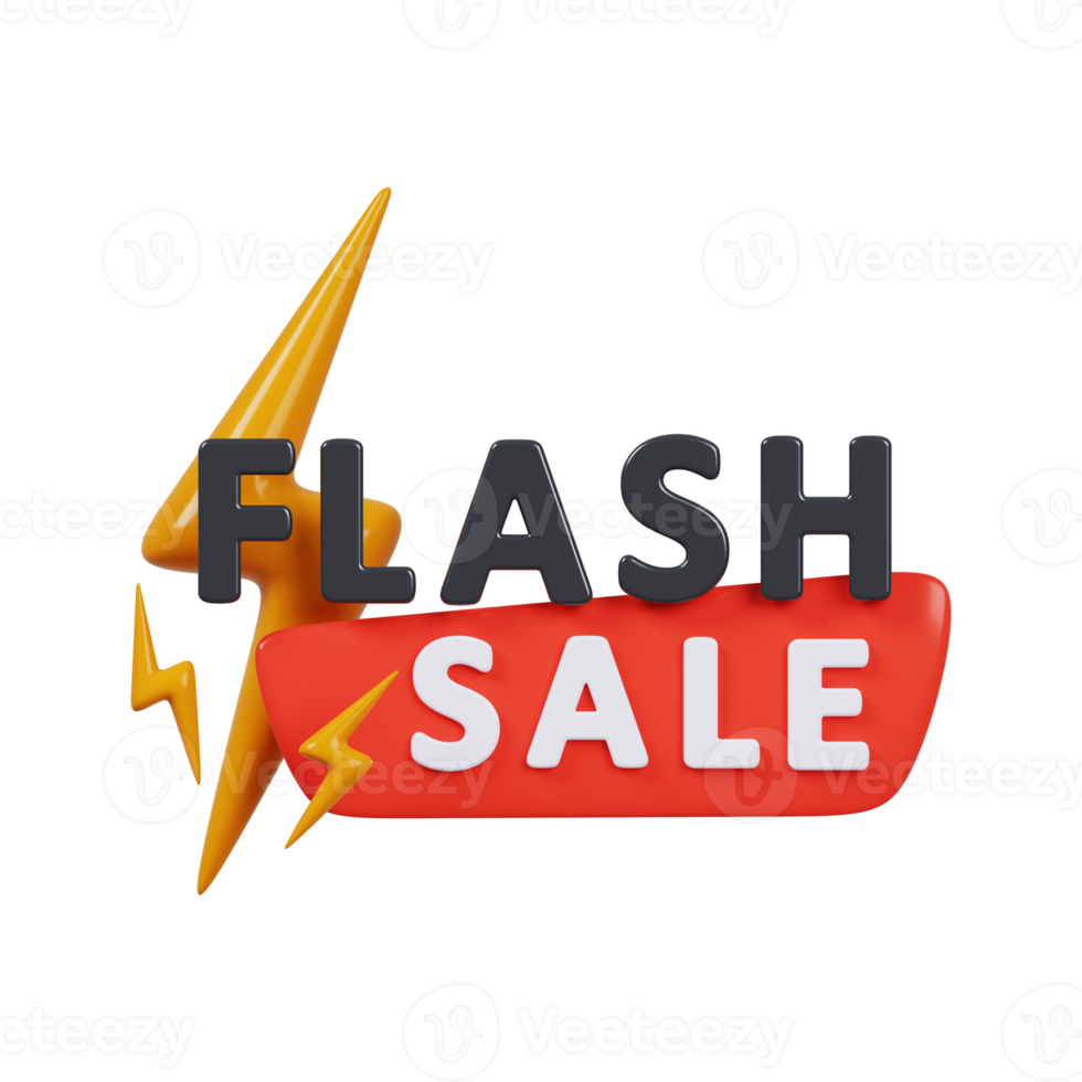 Flash Sale Shopping. 3d render png