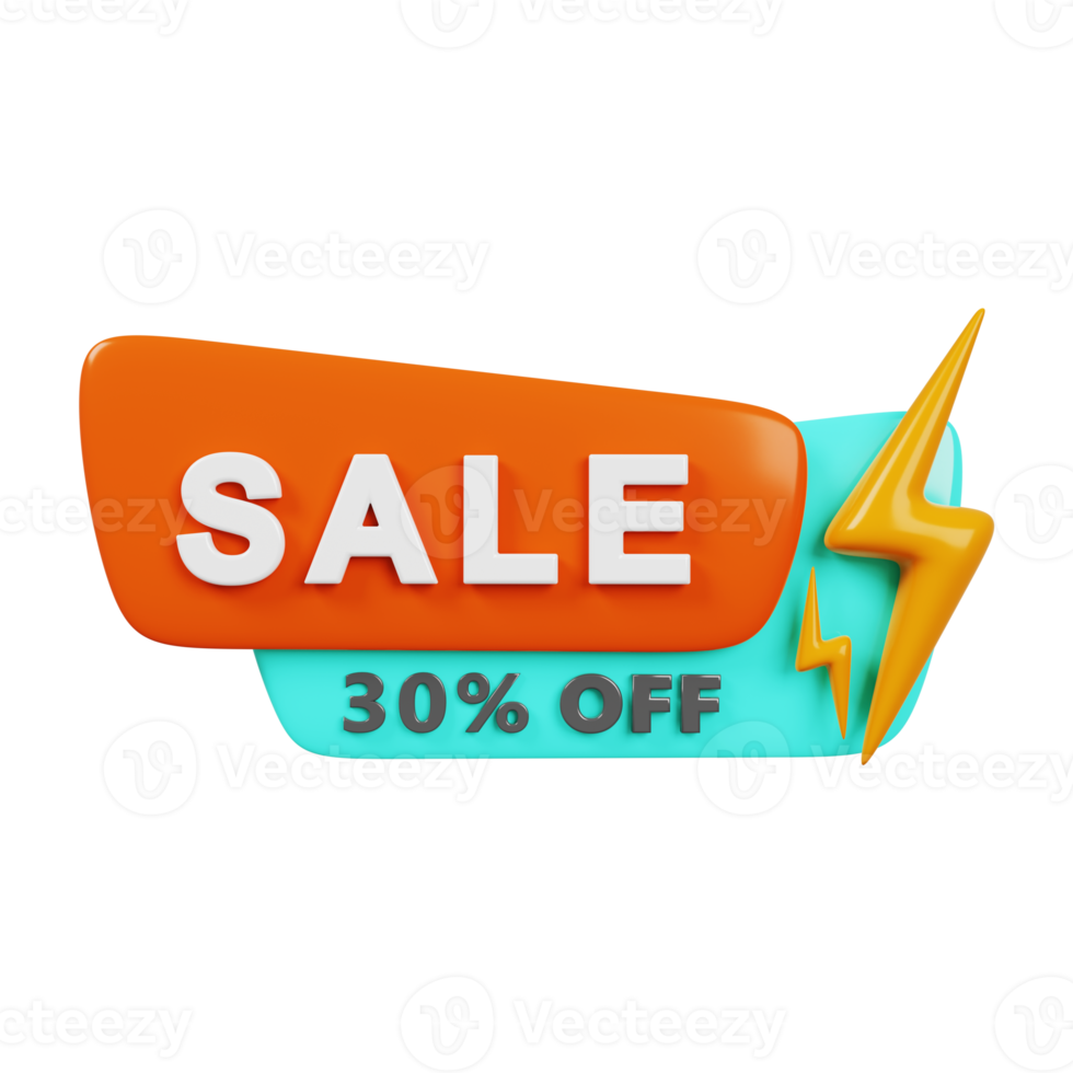 Sale 30 icon Special offer discount 3D render png