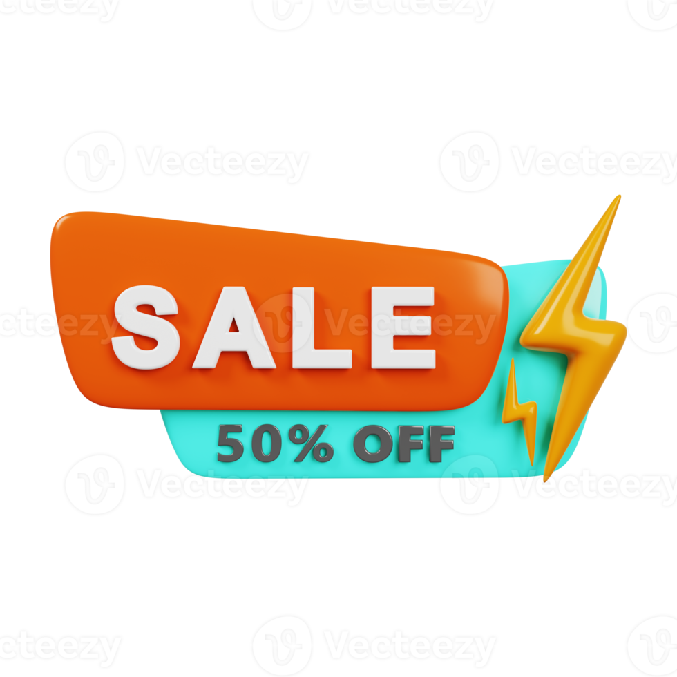 Sale 50 icon Special offer discount 3D render png