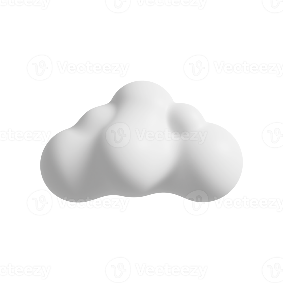 Cloud icon 3D Render png