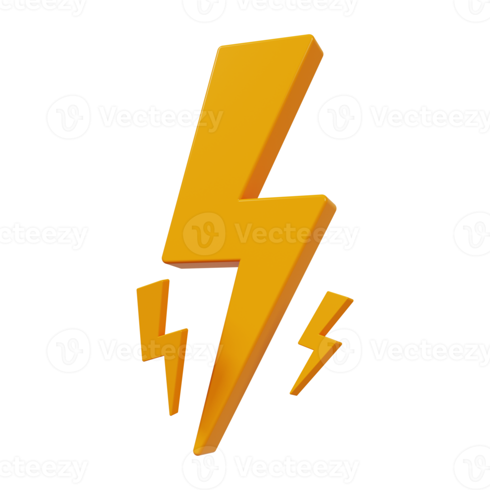 Lightning flash Flash sale element 3d render png