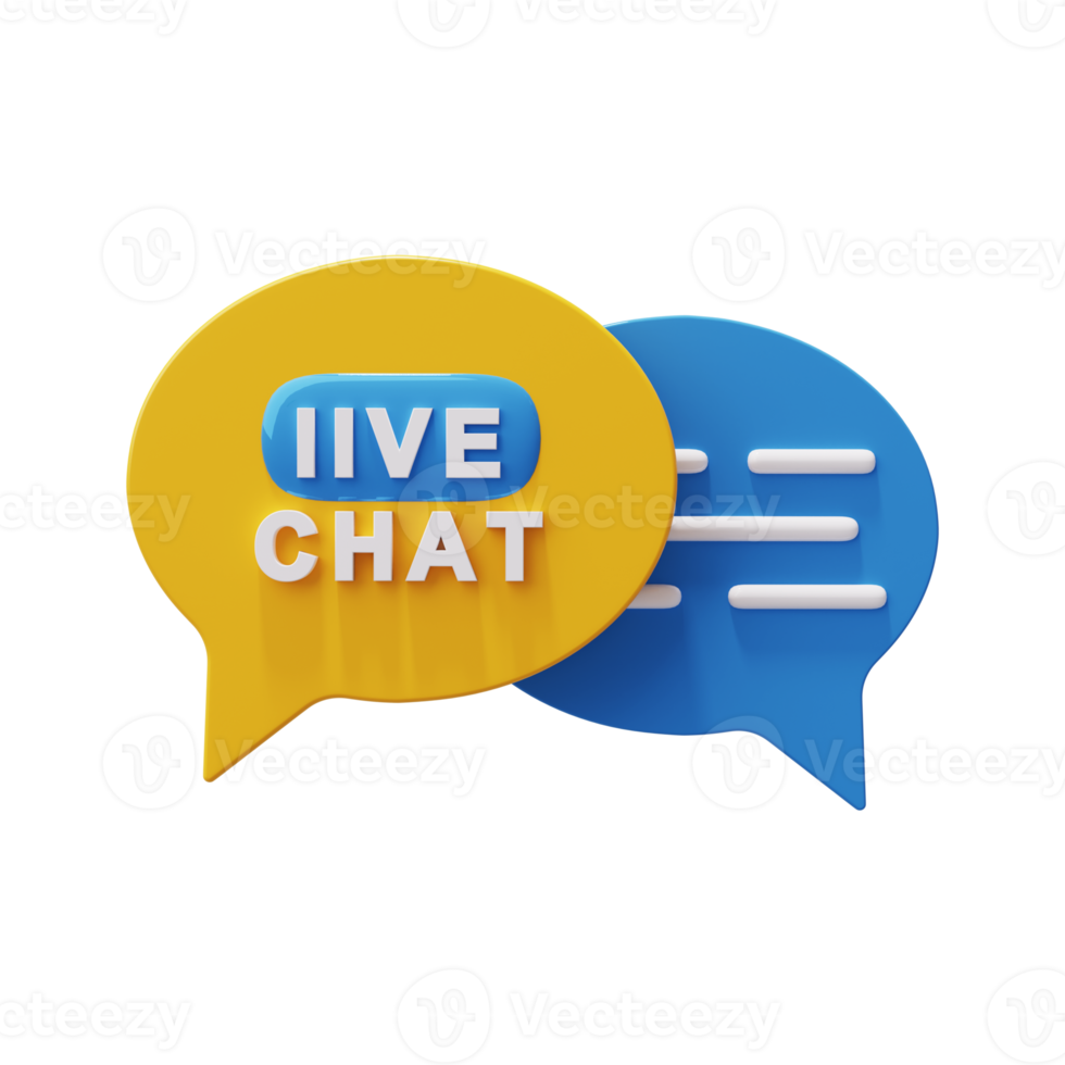 Live chat icons 3D Render png