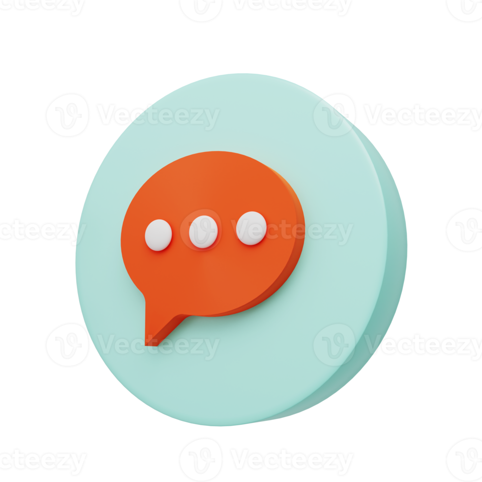 Speech bubble dialogues messenger forms Icon for social media 3D Render png