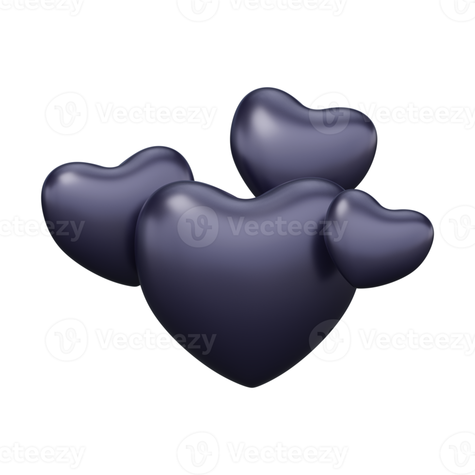 Concept of social networks Like and Heart icon 3D Render png