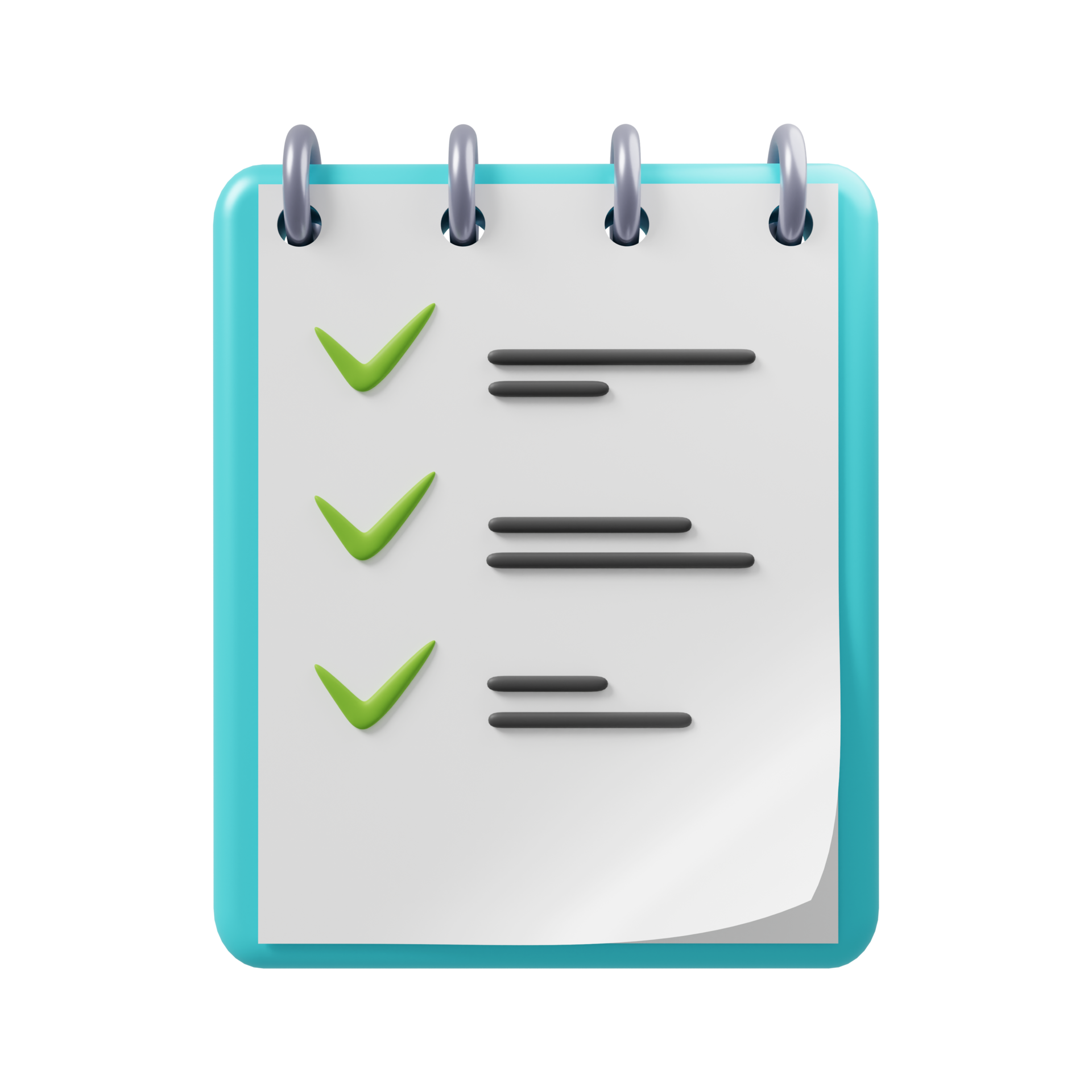 Todo list icon Notepad with completed todo list 3D render 10063519 PNG