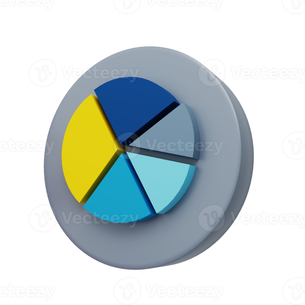 cirkeldiagram voor financieel rapport grafiek presentatie brochure webdesign 3d render png