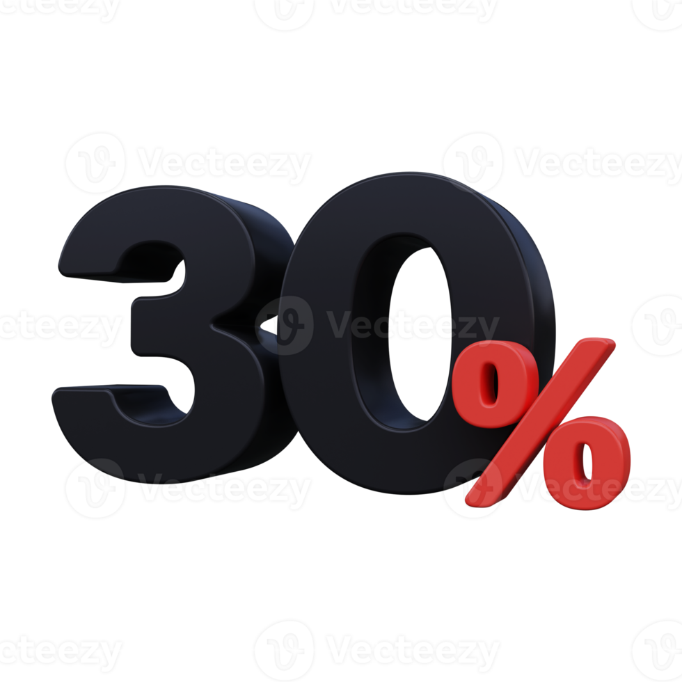30 OFF Sale Discount offer price tag Special offer sale 3D render png