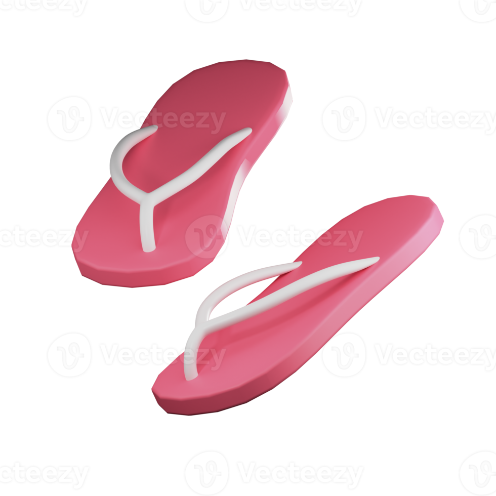 zapatillas sandalias viaje ilustración 3d png