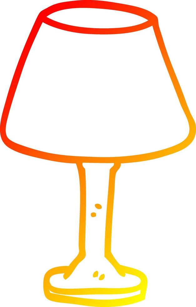 warm gradient line drawing cartoon desk lamp vector