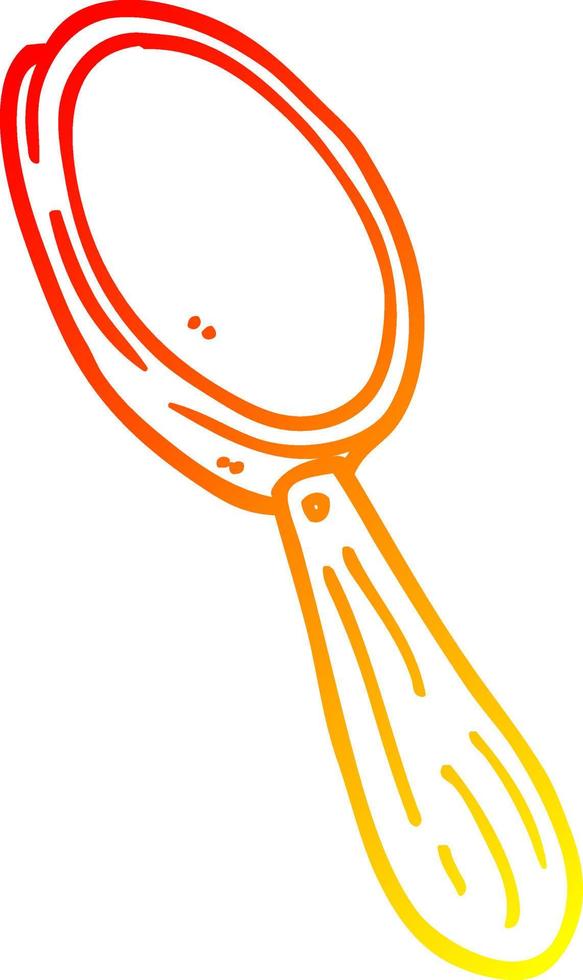 warm gradient line drawing cartoon magnifying glass vector