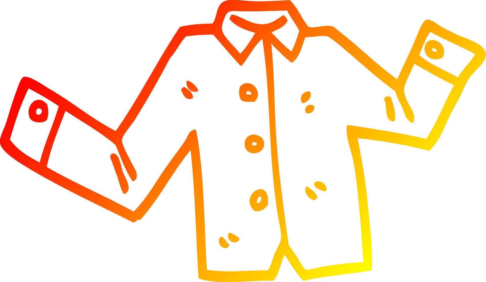 warm gradient line drawing cartoon business shirt vector