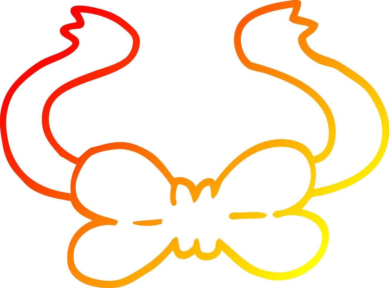 warm gradient line drawing cartoon bow tie vector