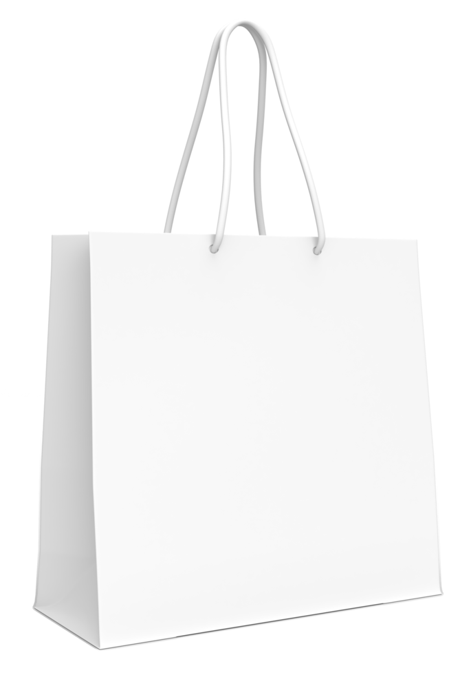 Blank white shopping bag mockup png