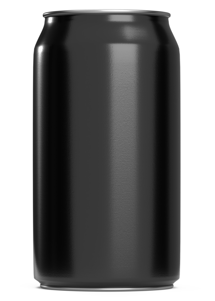 Realistic Cans black for mock-up. Soda can mock up. png