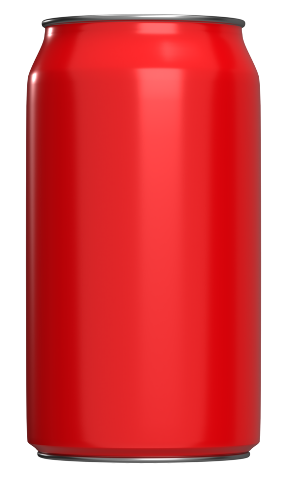 Realistic Cans red for mock-up. Soda can mock up. png
