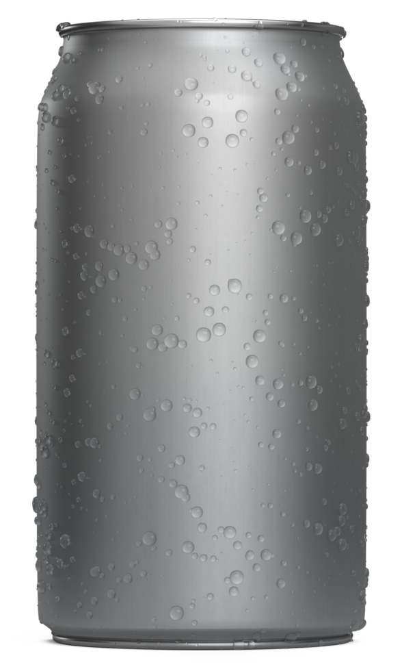Realistic Cans aluminium with water drops for mock-up. Soda can mock up. png