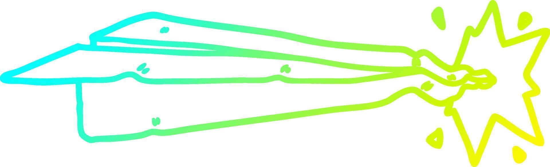 cold gradient line drawing cartoon paper airplane vector
