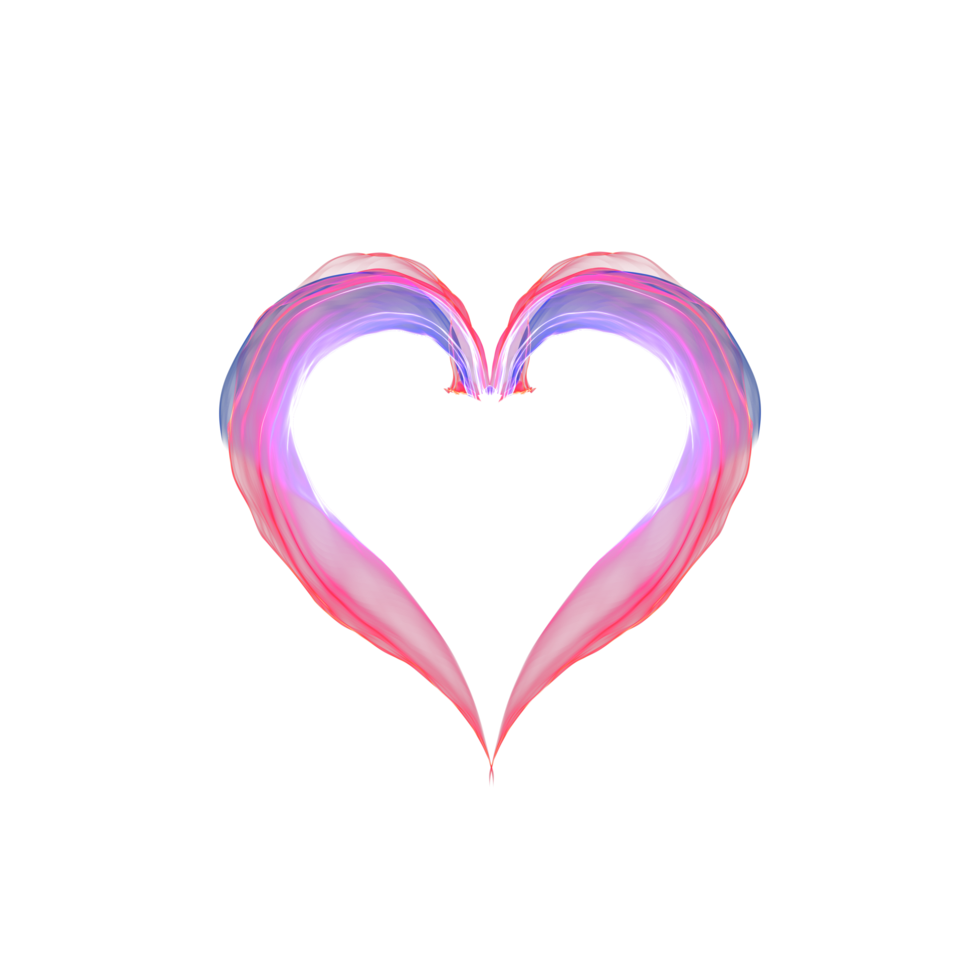 Abstract heart, transparent, bright and airy. Png